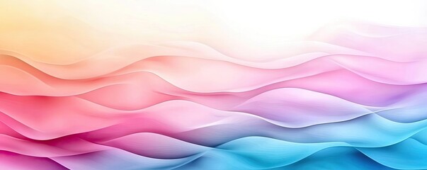 Aufkleber - Ethereal watercolor concept. A vibrant abstract wave background in soft pink, blue, and pastel colors.