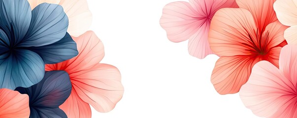 Aufkleber - Floral watercolor concept. A vibrant arrangement of colorful flowers in various shades, perfect for soft backgrounds.