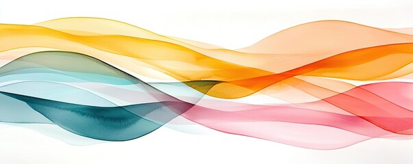 Poster - Doodle watercolor idea. Colorful abstract waves create a dynamic and vibrant background for creative projects.