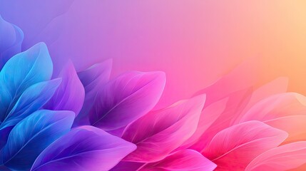 Poster - Floral watercolor concept. Vibrant, colorful flower petals blending in a dreamy gradient background.