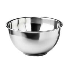 Stainless Steel Bowl Isolated on White and Transparent Background