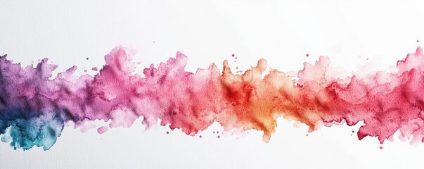 Poster - Ethereal watercolor concept. Colorful watercolor splash in vibrant hues blending artistically.