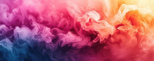 Poster - Ethereal watercolor concept. Vibrant colorful smoke swirling beautifully in a captivating abstract background.
