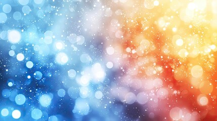 Aufkleber - Ethereal watercolor concept. A vibrant background of bokeh lights in blue and orange hues, perfect for creative projects.