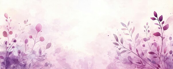 Poster - Ethereal watercolor concept. A serene watercolor background featuring delicate floral elements and soft hues.
