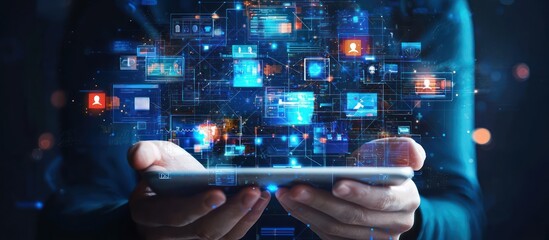 Poster - customers rate businesses online, providing feedback to improve business reputation.