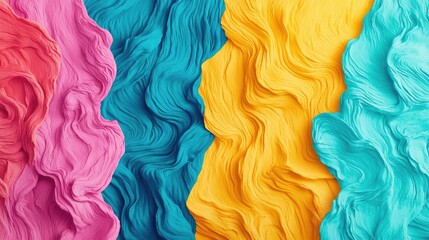 Poster - Doodle watercolor idea. Vibrant, textured waves of color showcasing dynamic patterns and rich hues.