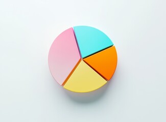 Colorful 3D pie chart on white background.