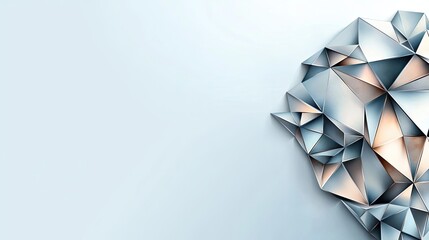 Poster - Geometric watercolor concept. Abstract geometric design featuring metallic shapes and soft lighting for creative projects.