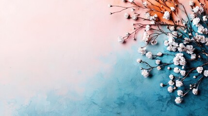 Poster - Doodle watercolor idea. A beautifully arranged floral composition with pastel colors and delicate blossoms.