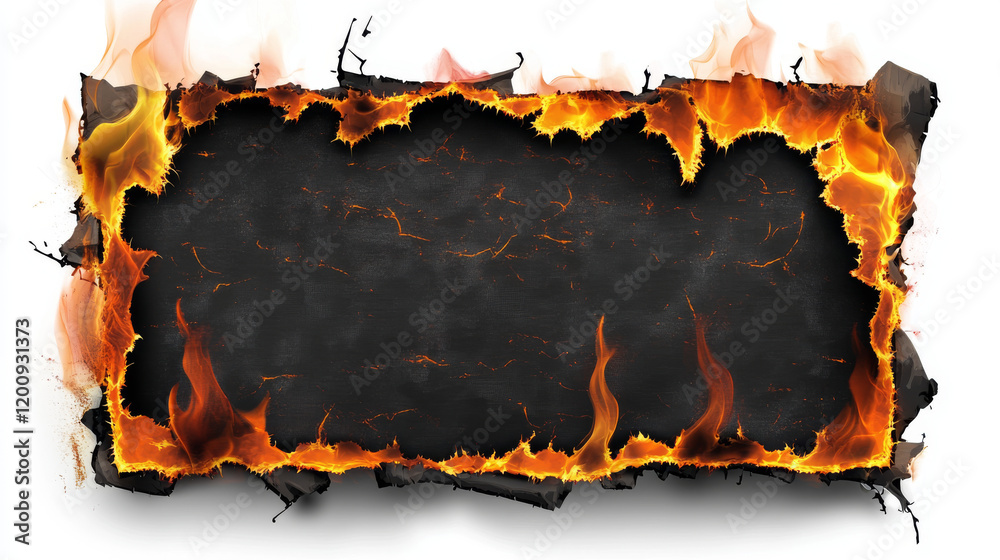 Burnt paper holes, realistic burn fire with charred edges isolated ...