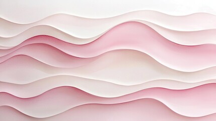 Poster - Light pink watercolor idea. Soft waves of pink and white create a serene and soothing abstract background.