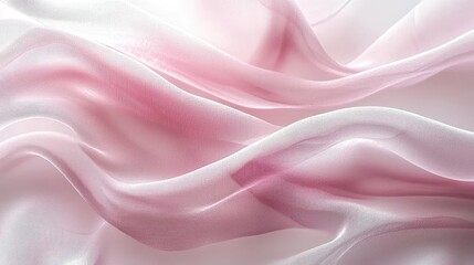 Poster - Light pink watercolor idea. Elegant pink and white silk fabric flowing gracefully in soft waves.