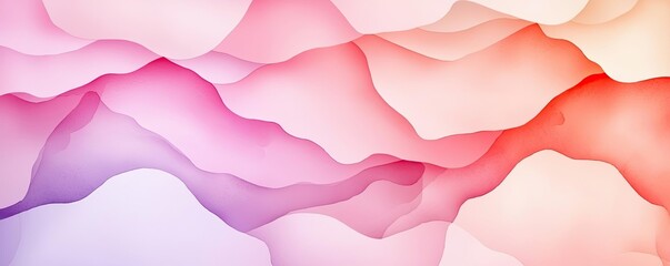 Poster - Light pink watercolor idea. Abstract digital waves in soft pink and purple tones for creative backgrounds.
