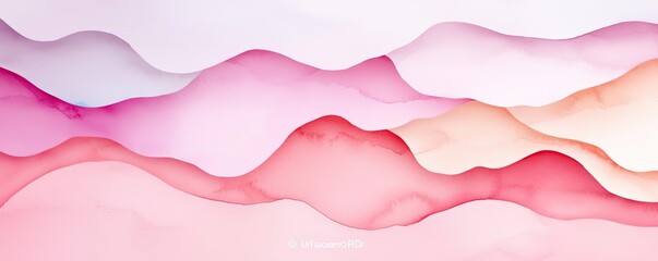 Poster - Light pink watercolor idea. Soft pastel waves create a calming abstract art background for various projects.