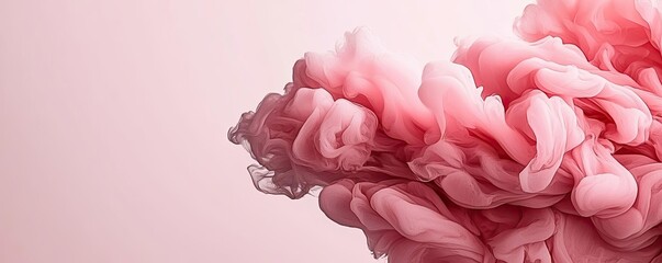 Poster - Light pink watercolor idea. Abstract pink ink swirling in water, creating beautiful and artistic shapes.