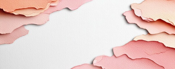 Poster - Light pink watercolor idea. Abstract layered paper design in soft pink tones for creative backgrounds and visuals.