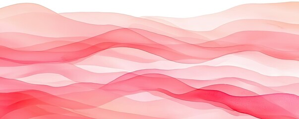 Poster - Light pink watercolor idea. Soft abstract waves in red tones create a calming and elegant background.