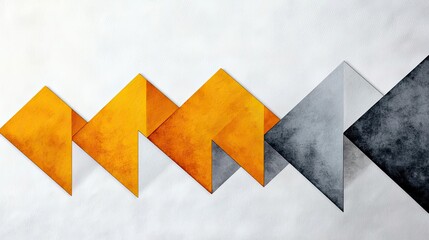 Poster - Geometric watercolor concept. Abstract geometric shapes in earthy tones create a modern artistic composition.