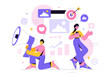 © denayune - Social Media Marketing Illustration Featuring a Digital Marketing, Boosting Online Likes, Comments, and Followers Growth Through Internet Content