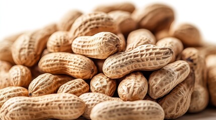 Poster - Close-Up of Shelled Peanuts Piled Together Showcasing Natural Texture : Generative AI