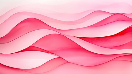 Poster - Light pink watercolor idea. Abstract waves in soft pink tones creating a smooth flow and harmonious design.