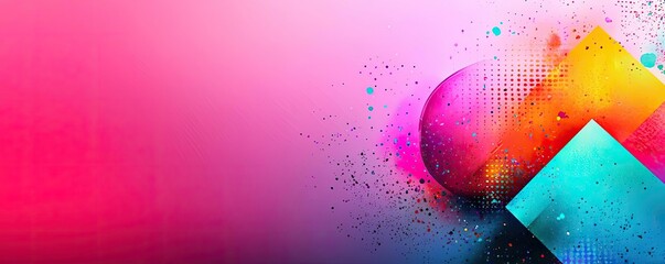 Aufkleber - Geometric watercolor concept. Vibrant abstract patterns with colorful shapes and textures for creative projects.