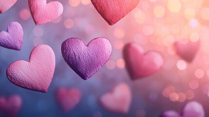 Aufkleber - Hearts watercolor idea. Colorful floating hearts create a romantic and dreamy atmosphere of love and affection.
