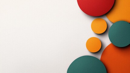 Poster - Geometric watercolor concept. Colorful abstract circles on a white background, perfect for modern design projects.