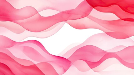 Poster - Light pink watercolor idea. Soft flowing waves in shades of red and pink create a serene, artistic background.