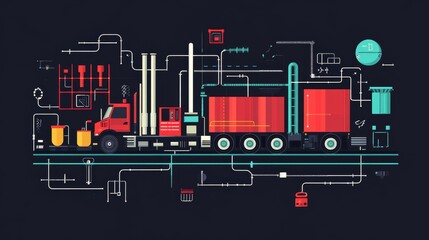 Poster - Streamlined Logistics and Supply Chain Management System Illustration