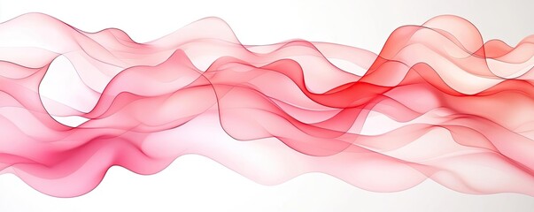 Poster - Light pink watercolor idea. A vibrant abstract design featuring flowing red waves on a light background.