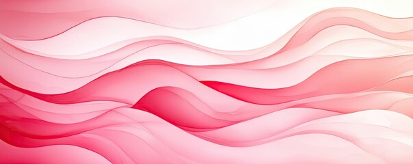 Poster - Light pink watercolor idea. Abstract pink waves create a soft and calming background suitable for various designs.