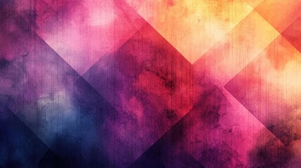 Poster - Geometric watercolor concept. A vibrant, colorful abstract background with geometric shapes and smooth gradients.