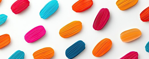 Aufkleber - Playful watercolor concept. Colorful, abstract ovals on a white background for vibrant design and creative projects.