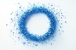 © Sean Hoong - A futuristic composition of abstract blue particles and geometric fragments aligned in a circular formation on a clean background.