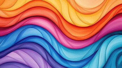 Poster - Playful watercolor concept. Abstract colorful wave pattern suitable for backgrounds and artistic designs.