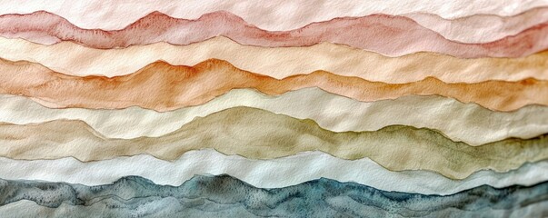Poster - Neutral watercolor concept. Abstract watercolor layers with soft colors creating a serene and artistic effect.