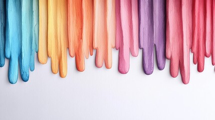 Poster - Playful watercolor concept. Colorful paint drips creating a vibrant and artistic background for creative projects.