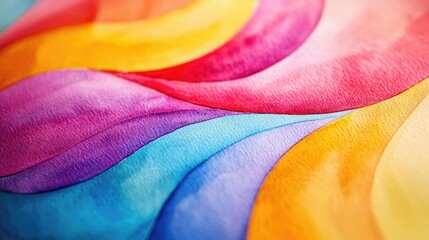 Poster - Playful watercolor concept. Vibrant watercolor waves blend harmoniously in a colorful abstract design.