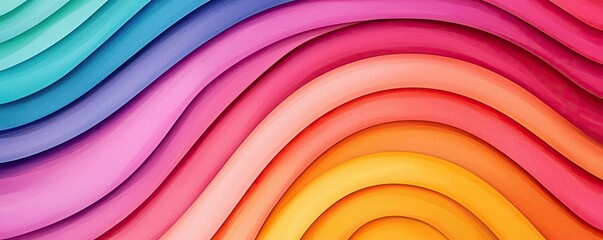 Aufkleber - Playful watercolor concept. Vibrant abstract waves creating a dynamic, colorful background for creative projects.