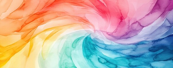 Poster - Playful watercolor concept. Vibrant swirling colors creating an abstract watercolor texture, ideal for backgrounds.