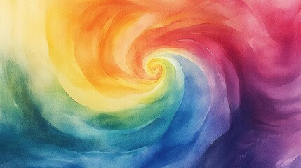 Poster - Playful watercolor concept. A vibrant swirl of colors creating a beautiful abstract pattern.