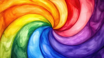 Poster - Playful watercolor concept. Vibrant swirl of colors creating a dynamic and lively abstract pattern.
