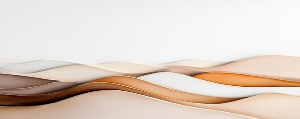 Poster - Neutral watercolor concept. Abstract view of serene wavy dunes in soft neutral tones, evoking calm and tranquility.