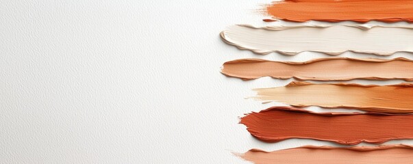 Poster - Neutral watercolor concept. An array of textured paper strips in warm shades offers a minimalist composition.