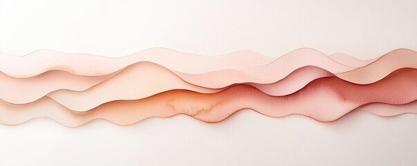 Canvas Print - Minimalist watercolor idea. Abstract layered waves in soft pink tones create a soothing visual experience.