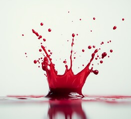 Fototapete - Red liquid splash crown shape.