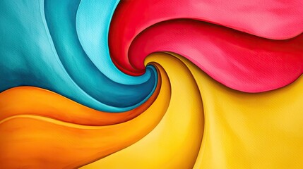 Poster - Playful watercolor concept. Vibrant swirl of colors creating a dynamic and eye-catching abstract artwork.