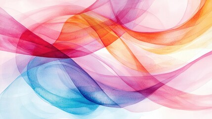 Aufkleber - Playful watercolor concept. Colorful abstract wave patterns creating a dynamic and flowing design.